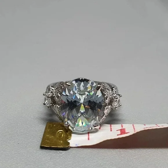 ▶Oval Zircon Diamond Vintage Silver Beautiful Ring for Women, L239